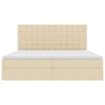 vidaXL Postel s úložným prostorem a matrací Krémová 200 x 200 cm – Obrázok 7