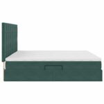vidaXL Postel s úložným prostorem a matrací Tmavozelená 200 x 200 cm – Obrázok 10