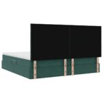 vidaXL Postel s úložným prostorem a matrací Tmavozelená 200 x 200 cm – Obrázok 11