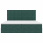 vidaXL Postel s úložným prostorem a matrací Tmavozelená 200 x 200 cm – Obrázok 7