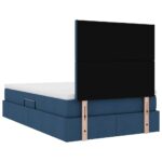vidaXL LED úložná posteľ s matracom Modrá 120 x 190 cm Látka – Obrázok 12