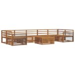 vidaXL Záhradná súprava gaučov 8 pcs Prírodná Pevné akáciové drevo – Obrázok 2