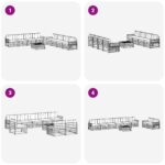 vidaXL Záhradná súprava gaučov s vankúšom 9 pcs Prírodná a krémová – Obrázok 7