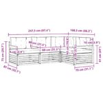 vidaXL Záhradná súprava gaučov s vankúšom 4 pcs Prírodná a krémová – Obrázok 9