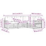 vidaXL Záhradná súprava gaučov s vankúšom 4 pcs Prírodná a krémová – Obrázok 9