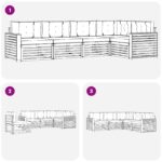 vidaXL Záhradná súprava gaučov s vankúšom 5 pcs Prírodná a antracitová – Obrázok 7