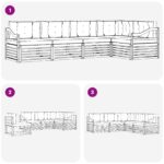 vidaXL Záhradná súprava gaučov s vankúšom 5 pcs Prírodná a antracitová – Obrázok 7