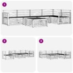 vidaXL Záhradná súprava gaučov 6 pcs Prírodná – Obrázok 9