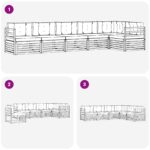 vidaXL Záhradná súprava gaučov s vankúšom 6 pcs Prírodná a krémová – Obrázok 7