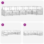 vidaXL Záhradná súprava gaučov s vankúšom 6 pcs Prírodná a béžová – Obrázok 7