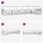 vidaXL Záhradná súprava gaučov s vankúšom 6 pcs Prírodná a antracitová – Obrázok 7