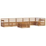 vidaXL Záhradná súprava gaučov 7 pcs Prírodná – Obrázok 2