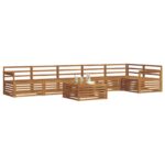 vidaXL Záhradná súprava gaučov 7 pcs Prírodná – Obrázok 3