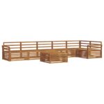 vidaXL Záhradná súprava gaučov 7 pcs Prírodná – Obrázok 2