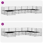 vidaXL Záhradná súprava gaučov 7 pcs Prírodná – Obrázok 8