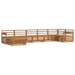 vidaXL Záhradná súprava gaučov 7 pcs Prírodná – Obrázok 2