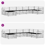 vidaXL Záhradná súprava gaučov 7 pcs Prírodná – Obrázok 8