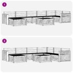 vidaXL Záhradná súprava gaučov 8 pcs Prírodná – Obrázok 10