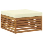 vidaXL Súpravy pohoviek 6 pcs Prírodná a krémová Pevné akáciové drevo – Obrázok 4