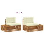 vidaXL Záhradná súprava gaučov Prírodná a krémová 203,5 x 83 x 73 cm – Obrázok 7