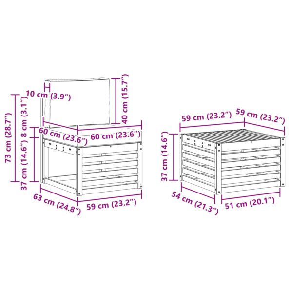vidaXL Súpravy pohoviek s vankúšom 6 pcs Prírodná a antracitová – Obrázok 10