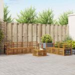 vidaXL Súpravy pohoviek 8 pcs Prírodná Pevné akáciové drevo