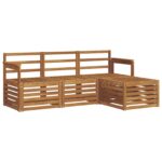 vidaXL Záhradná súprava gaučov 4 pcs Prírodná – Obrázok 2