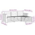 vidaXL Záhradná súprava gaučov 4 pcs Prírodná – Obrázok 8