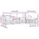 vidaXL Záhradná súprava gaučov s vankúšom 5 pcs Prírodná a béžová – Obrázok 8