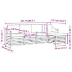 vidaXL Záhradná súprava gaučov s vankúšom 5 pcs Prírodná a béžová – Obrázok 8