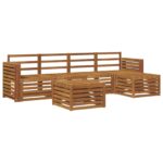vidaXL Záhradná súprava gaučov 6 pcs Prírodná – Obrázok 2