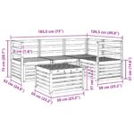 vidaXL Záhradná súprava gaučov 5 pcs Prírodná – Obrázok 10