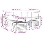 vidaXL Záhradná súprava gaučov s vankúšom 5 pcs Prírodná a krémová – Obrázok 10