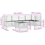 vidaXL Sada rohových gaučov 6 pcs Prírodná Pevné akáciové drevo – Obrázok 10