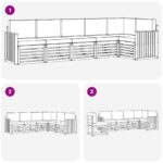 vidaXL Sada rohových gaučov s vankúšom 6 pcs Prírodná a antracitová – Obrázok 7