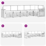 vidaXL Sada rohových gaučov s vankúšom 6 pcs Prírodná a béžová – Obrázok 7
