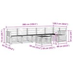 vidaXL Sada rohových gaučov 7 pcs Prírodná Pevné akáciové drevo – Obrázok 11