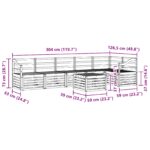 vidaXL Sada rohových gaučov 7 pcs Prírodná Pevné akáciové drevo – Obrázok 11