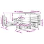 vidaXL Sada rohových gaučov s vankúšom 7 pcs Prírodná a krémová – Obrázok 9
