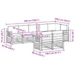 vidaXL Súpravy pohoviek s vankúšom 8 pcs Prírodná a antracitová – Obrázok 10
