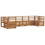 vidaXL Sada rohových gaučov 7 pcs Prírodná – Obrázok 2