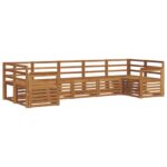 vidaXL Sada rohových gaučov 7 pcs Prírodná – Obrázok 2