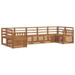 vidaXL Sada rohových gaučov 7 pcs Prírodná – Obrázok 2