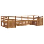 vidaXL Sada rohových gaučov 7 pcs Prírodná – Obrázok 2