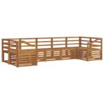 vidaXL Sada rohových gaučov 7 pcs Prírodná – Obrázok 2