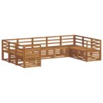 vidaXL Sada rohových gaučov 9 pcs Prírodná – Obrázok 2