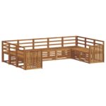 vidaXL Sada rohových gaučov 9 pcs Prírodná – Obrázok 2