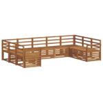 vidaXL Sada rohových gaučov 9 pcs Prírodná – Obrázok 2