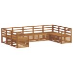 vidaXL Sada rohových gaučov 9 pcs Prírodná – Obrázok 2