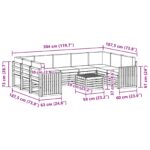 vidaXL Súpravy pohoviek 10 pcs Prírodná a béžová Pevné akáciové drevo – Obrázok 10